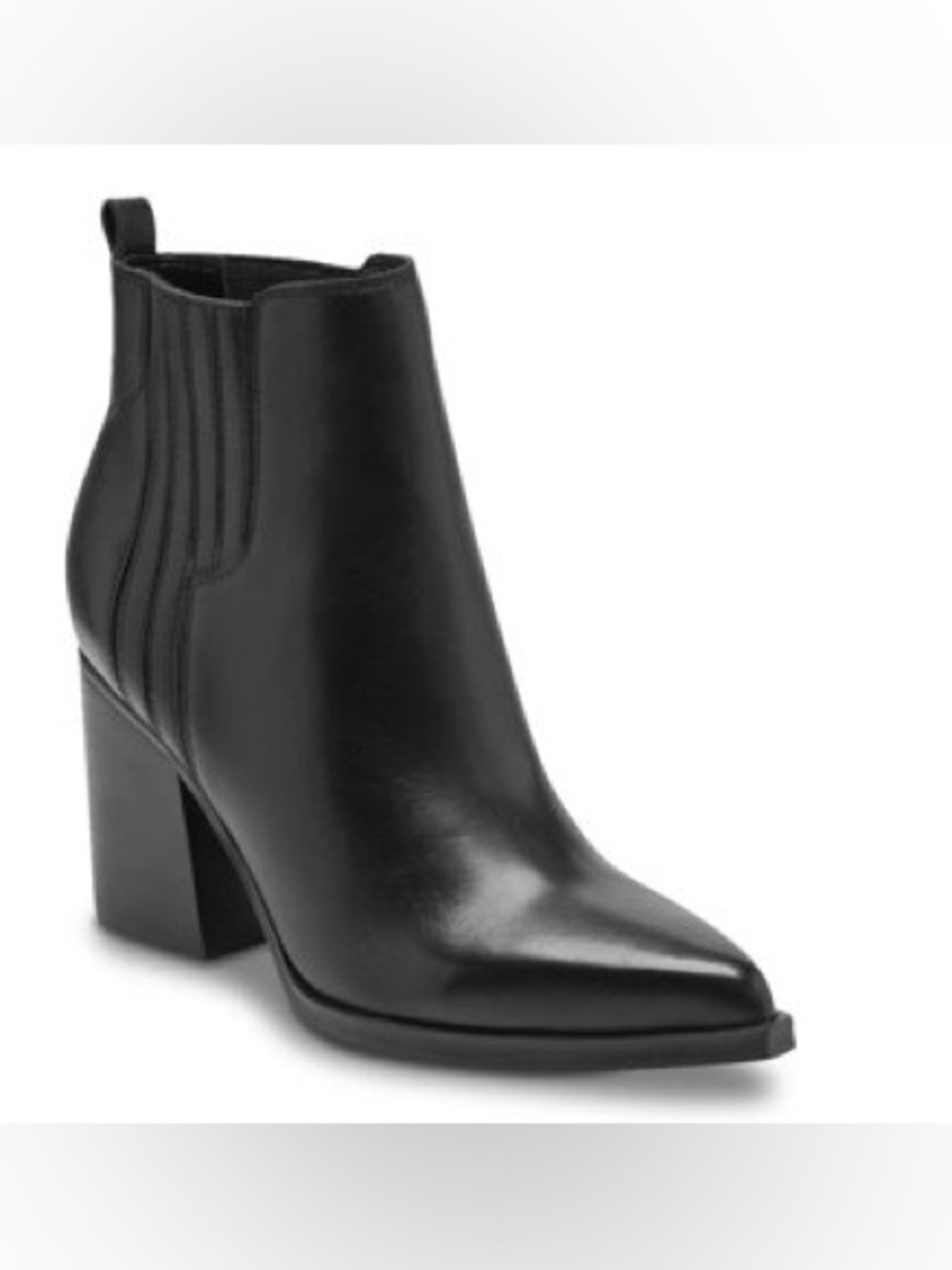 Marc fisher black pointed toe heeled boots